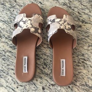 Steve Madden Snakeskin slides - size 10